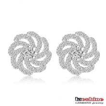 Custom Zircon Whirlwind Brass Stud Earrings (CER0200-B)